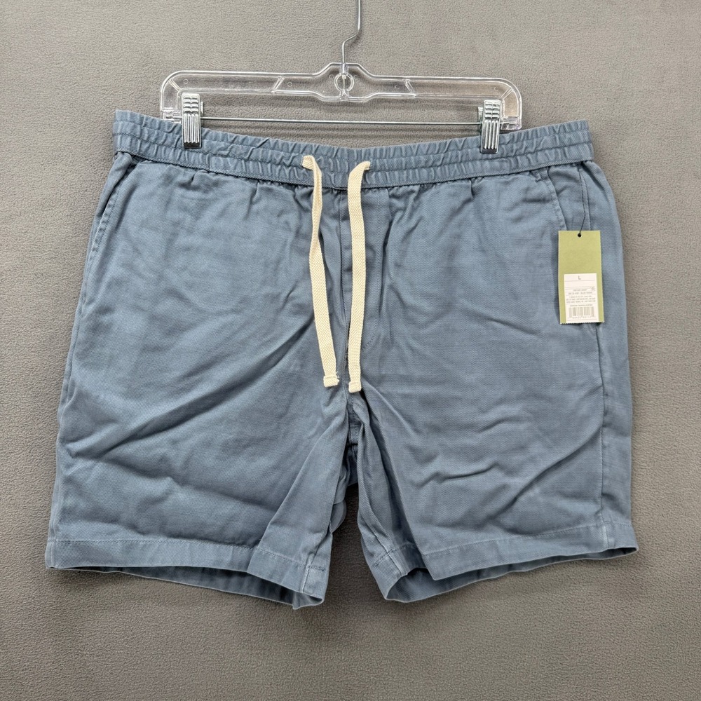 Goodfellow & Co Shorts Mens Vintage Pull-On Blue Drawstring 7" Inseam L NEW